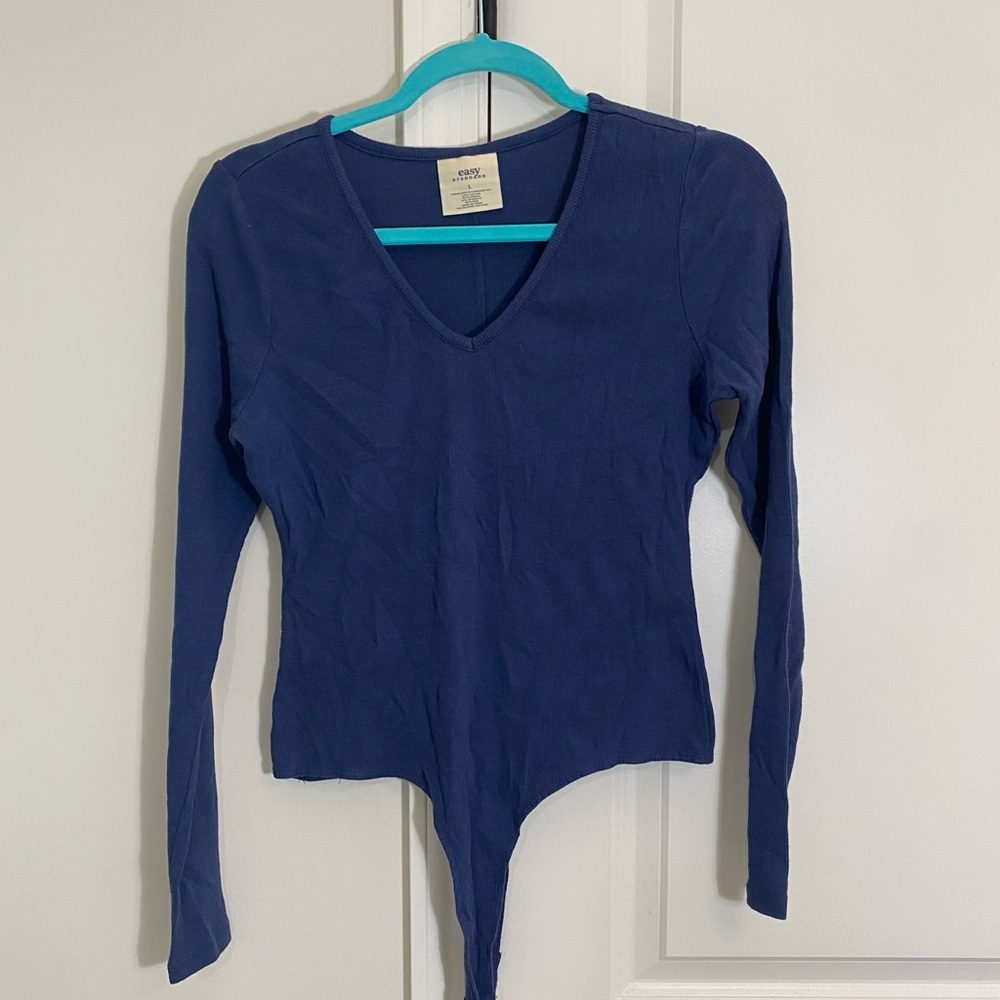 Forever 21 Blue Asymmetrical Fitted Bodysuit